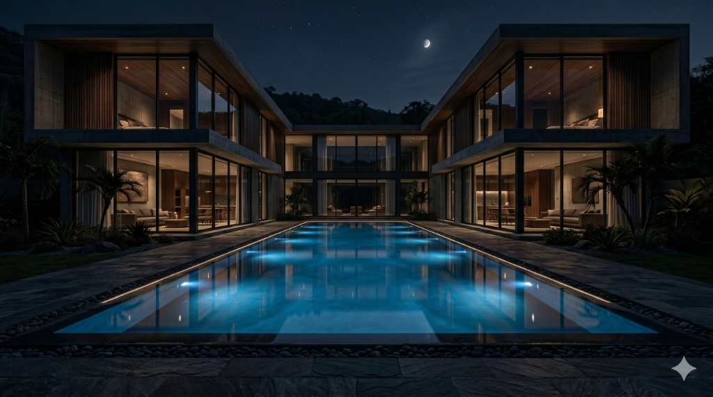 Swimming Pool - Lights On